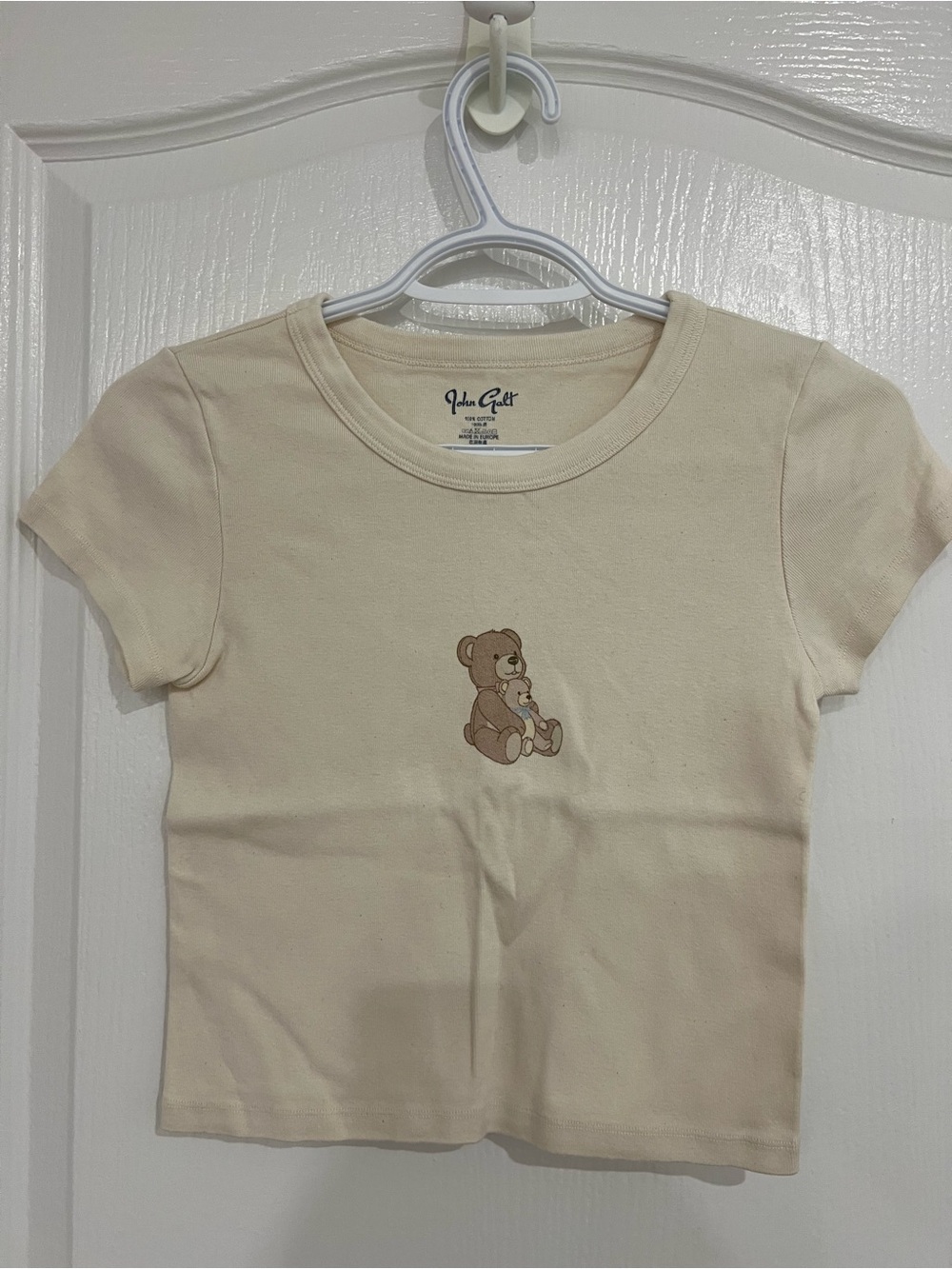Brandy Melville Cream Teddy Graphic Tee